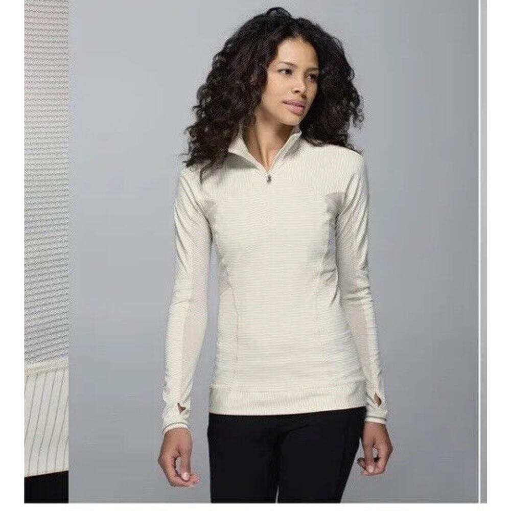 Lululemon Run For Gold 1/2 Zip Long Sleeve Athletic Shirt Ghost Size 8